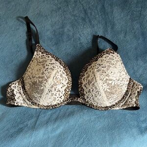 VS Leopard and Lace Push-up Bra 36B